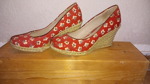 Damenschuhe rote espadrilles - damenschuhe,