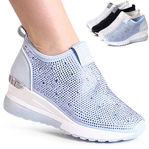 Damen keil sneaker glitzer - keil,
